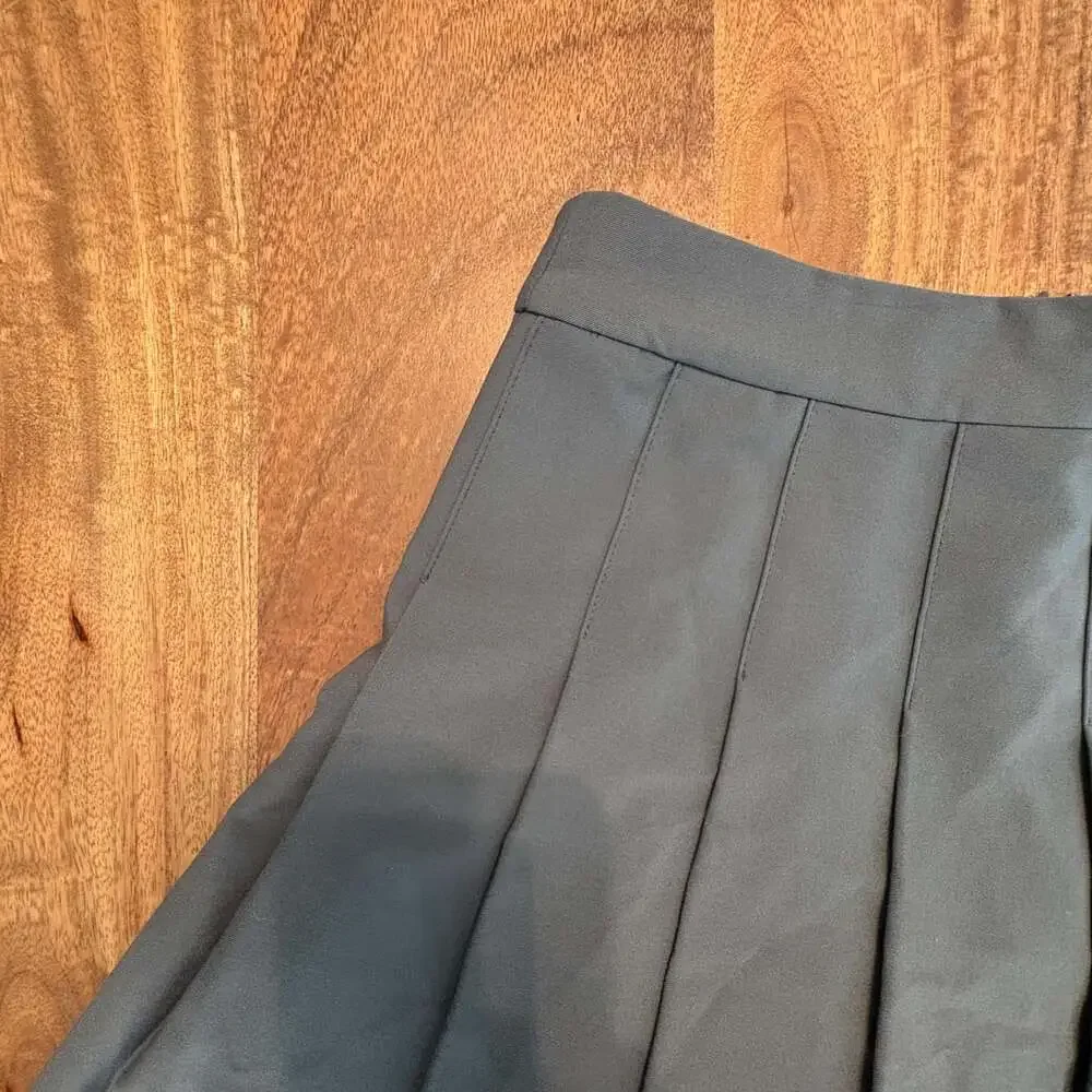 Sunday Best Skirt Womens 4 Gray Pleated Twill Mini Skater School Uniform Tennis